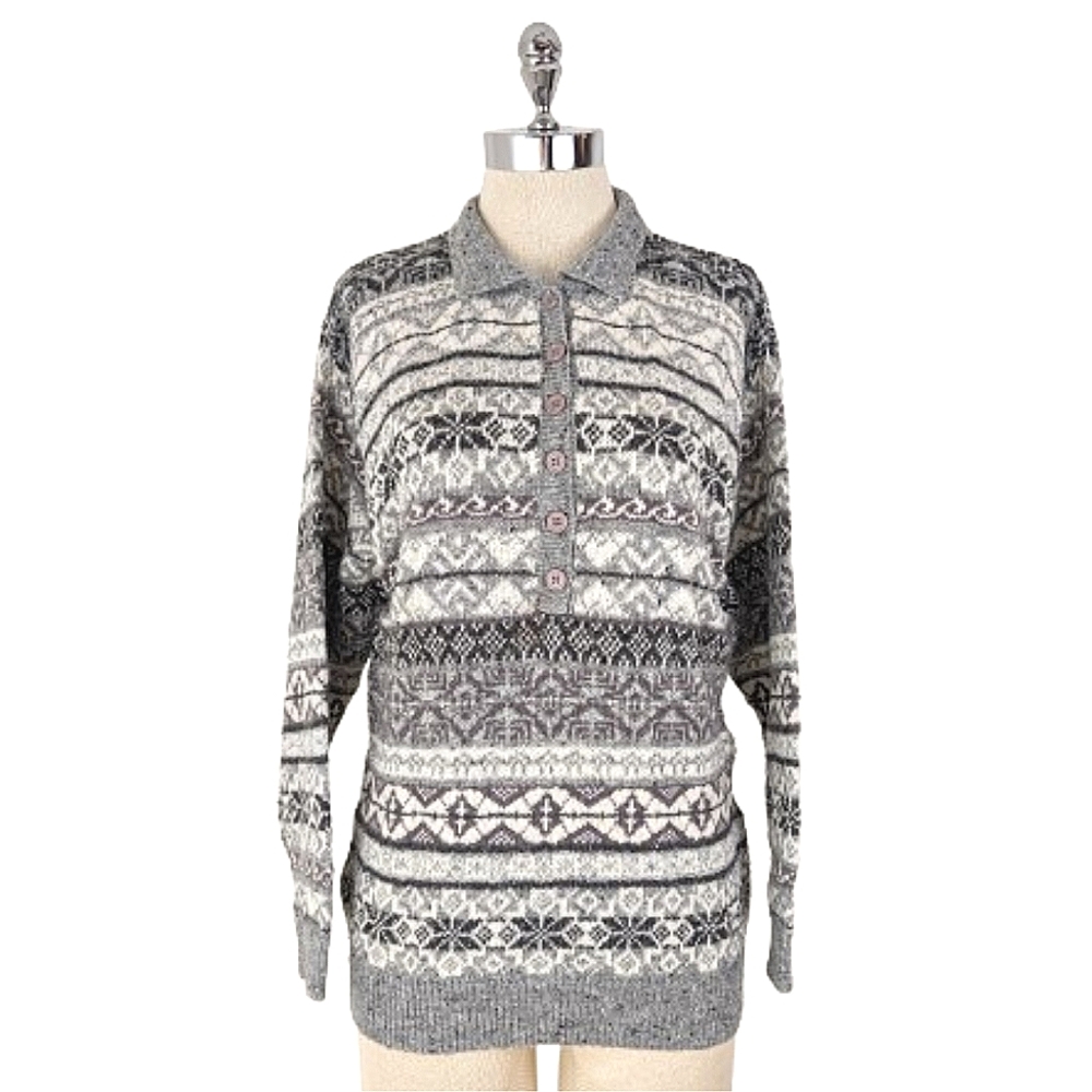 vintage 70's henley sweater